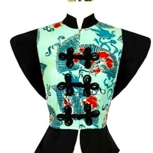Trashy Diva Black and Teal Blouse